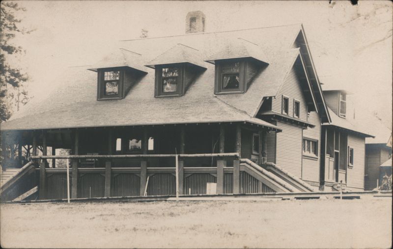 Large Shingle Style House with Dormers and Porch Buildings