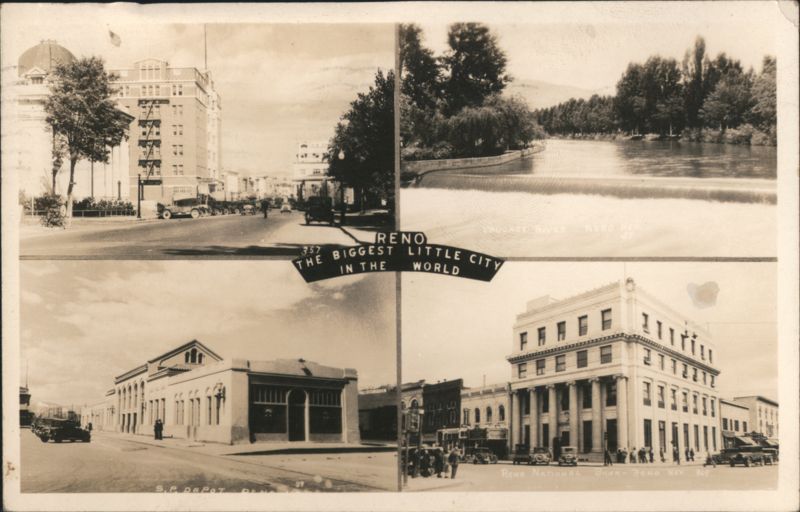 Reno Multiview: SP Depot, National Bank, Truckee River Nevada