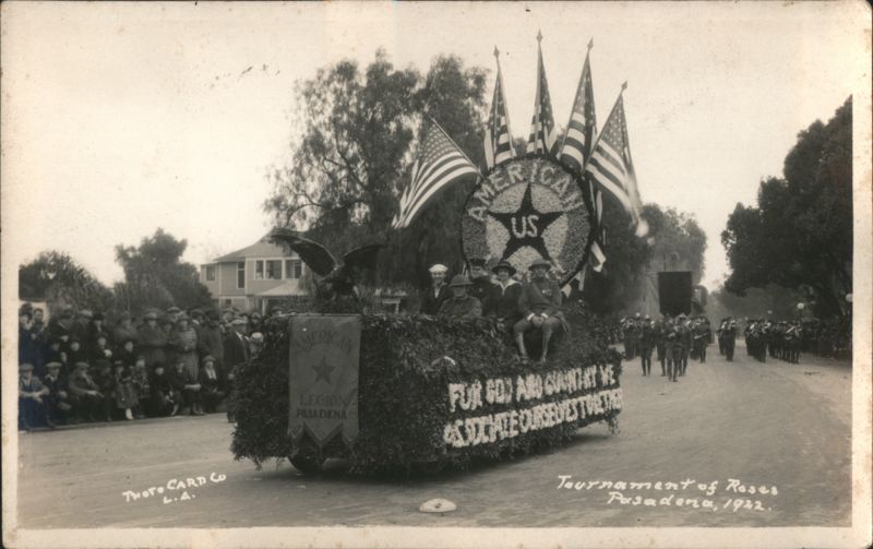 American Legion Float Tournament of Roses Parade 1922 Pasadena California