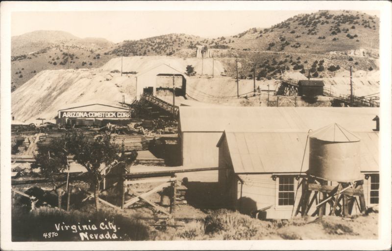 Arizona-Comstock Corp. Mine Buildings & Water Tank Virginia City Nevada