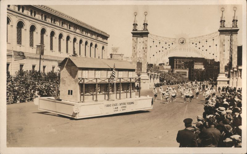 1925 First State Capitol Building Float Parade San Jose California