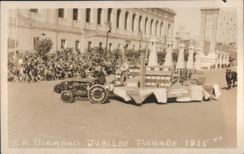 1925 S.F. Diamond Jubilee Parade Humboldt Lumber Float San Francisco California