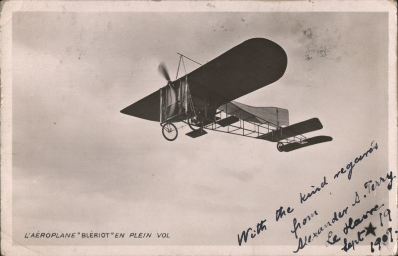 L'Aéroplane Blériot En Plein Vol Early Aviation Monoplane
