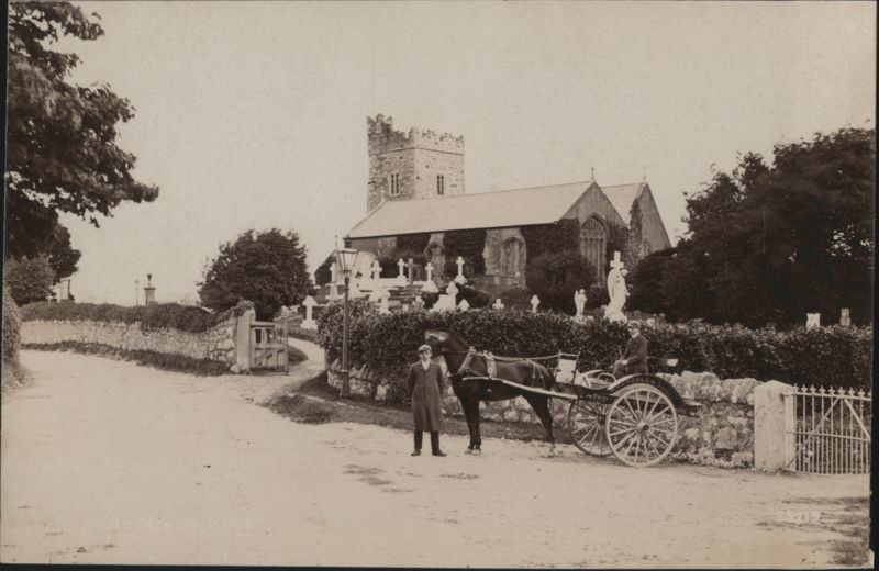 Llanddulas Church, Graveyard & Horse Drawn Delivery Cart Wales