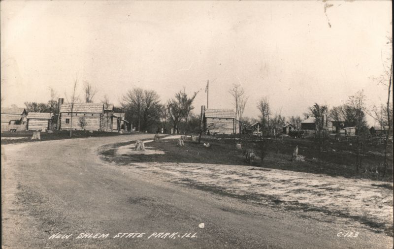 Log Cabins Village Scene New Salem State Park Illinois