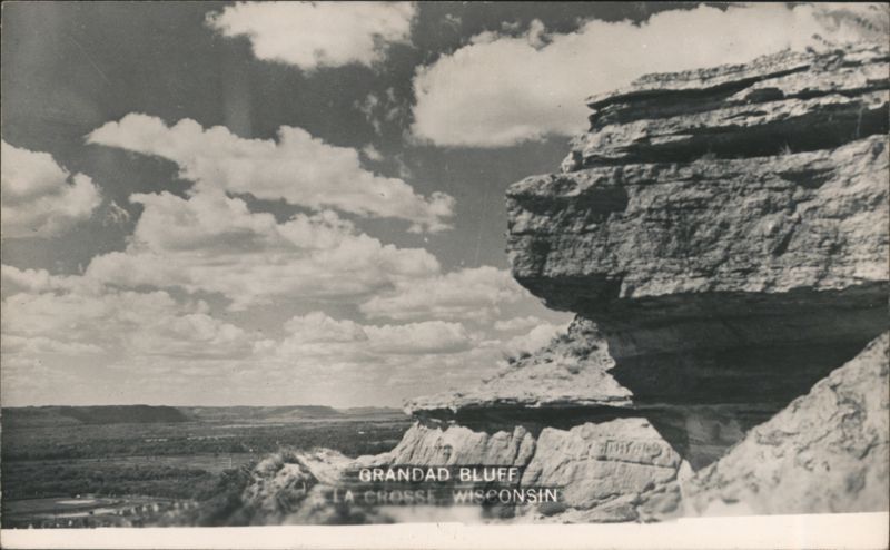 Grandad Bluff Rock Formation Overlooking Valley La Crosse Wisconsin