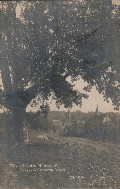 Roadside View, Dirt Road & Church Steeple, Shullsburg Wisconsin
