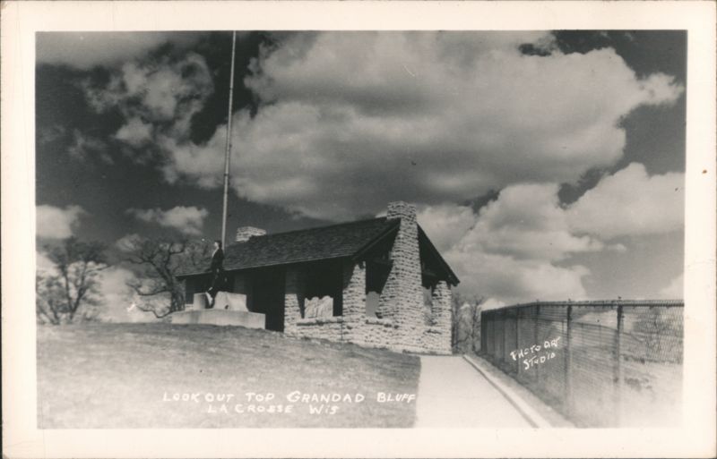 Look Out Top Grandad Bluff Stone Shelter La Crosse WI Wisconsin