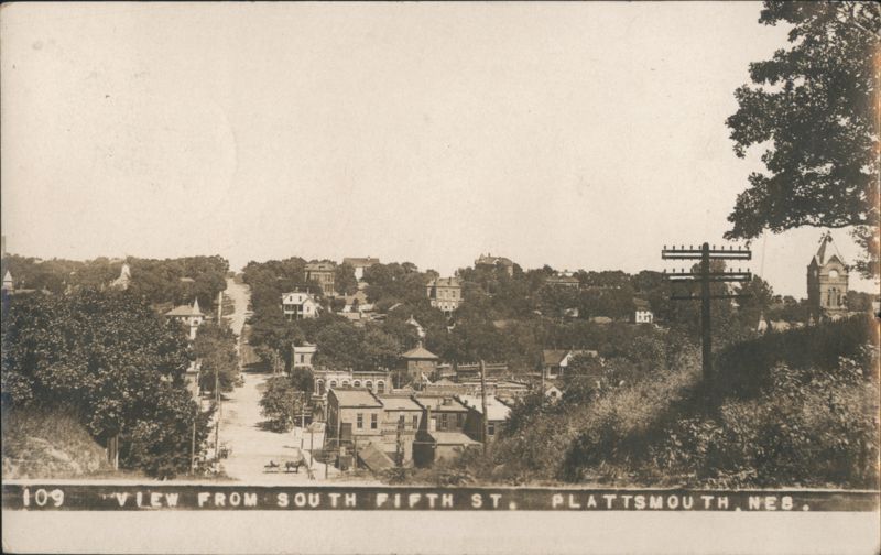 View From South Fifth St. Looking Toward Downtown Plattsmouth Nebraska