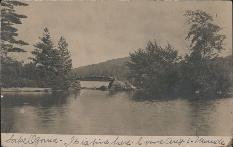 Lake Ozonia, NY - Rustic Wooden Bridge Scenic View New York