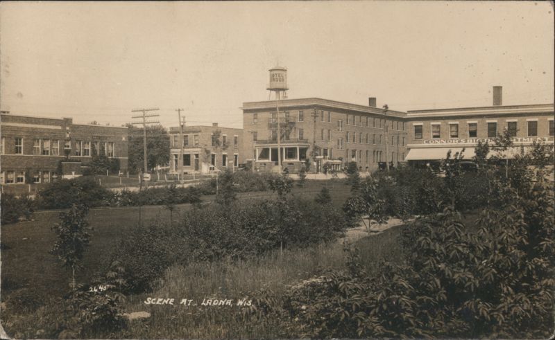 Street Scene Hotel Gordon & Connor's Store Laona WI Wisconsin
