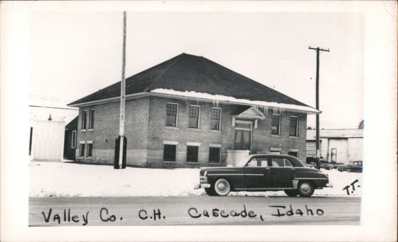 Valley County Courthouse Winter Scene Cascade Idaho