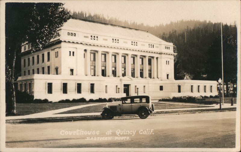 Plumas County Courthouse, Vintage Automobile, Quincy California