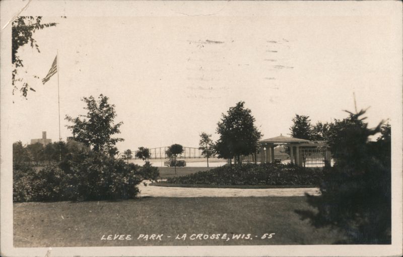 Levee Park, Bridge & Pavilion, La Crosse, Wisconsin