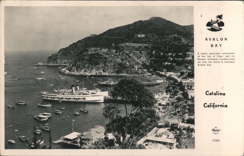 Avalon Bay Harbor Panorama Steamship Catalina Island California