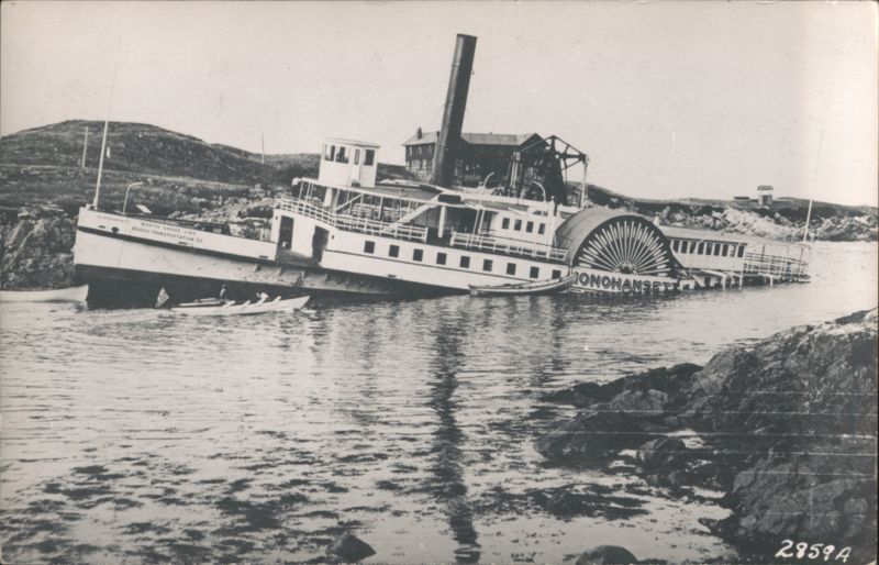 Monohansett Steamer Wreck, Salem Harbor, MA, 1904 Massachusetts