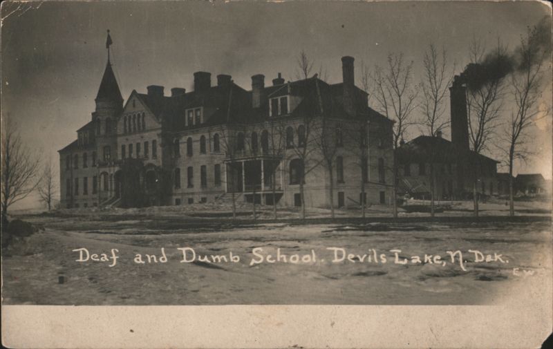 Deaf and Dumb School Building, Winter Scene Devils Lake North Dakota