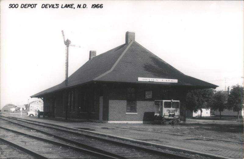 Soo Depot Railroad Station, Devils Lake, ND 1966 North Dakota