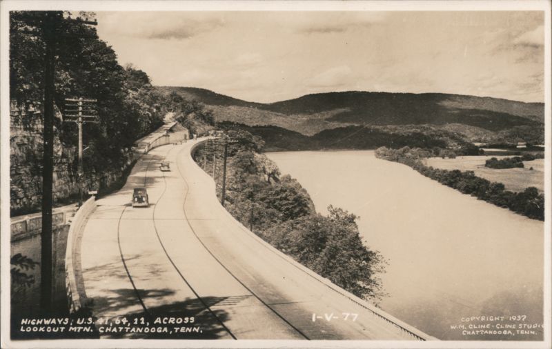 Highways US 41, 64, 11 Across Lookout Mountain Chattanooga Tennessee