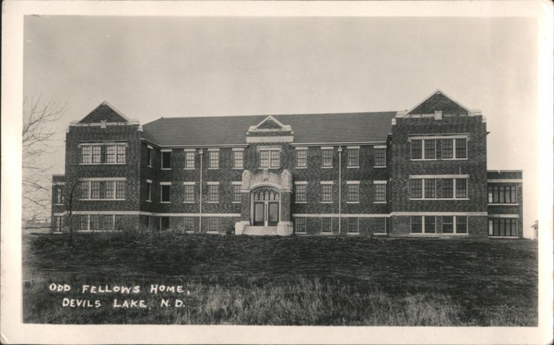 Odd Fellows Home, Large Brick Institutional Building Devils Lake North Dakota