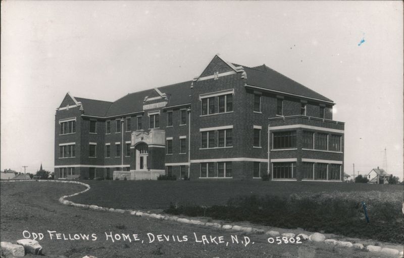 Odd Fellows Home Brick Building Exterior Devils Lake North Dakota