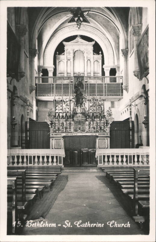 St. Catherine Church Interior, Altar & Organ, Bethlehem Palestine