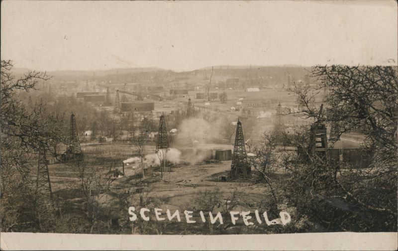 Oil Field Derricks near Muskogee, OK - Scene In Feild