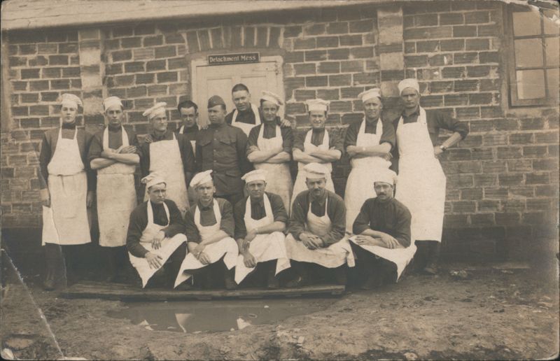 WWI US Army Cooks Detachment Mess Staff Group Portrait 1919