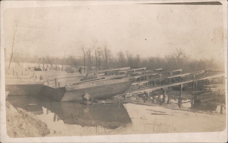 Wooden Dry Dock Construction No. 4, Sand Company, Winter