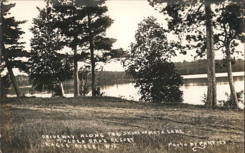 Driveway Along Shore of Meta Lake, Tilden Bro's Resort Eagle River Wisconsin