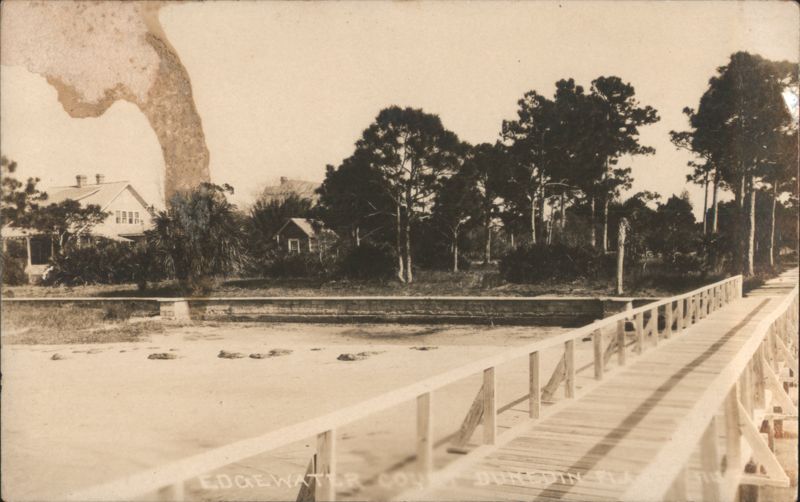 Edgewater Court Wooden Pier & Shoreline View Dunedin Florida