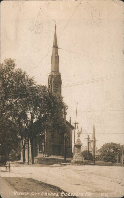 City Square View, Church and Soldier Monument Biddeford Maine