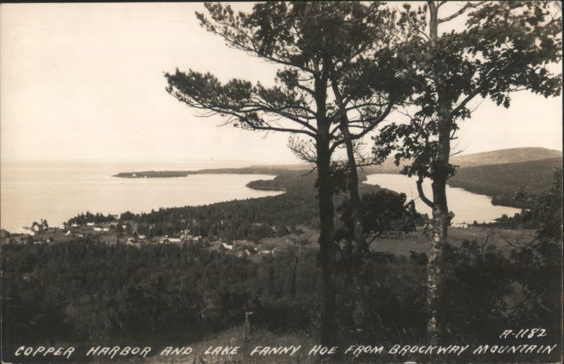 Copper Harbor and Lake Fanny Hoe from Brockway Mountain Michigan