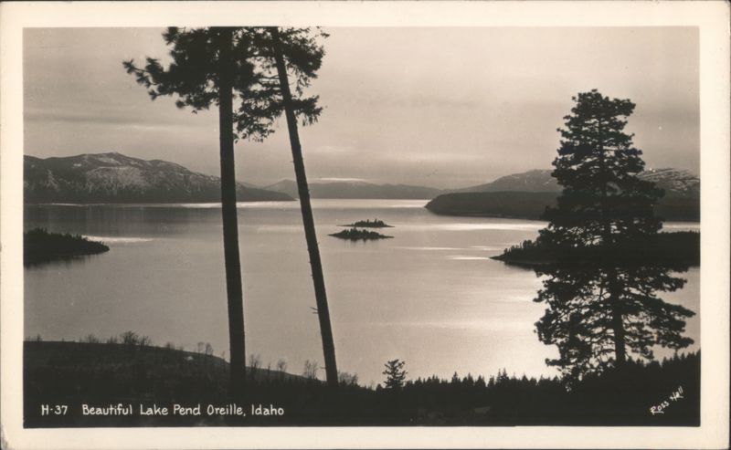 Beautiful Lake Pend Oreille Scenic View with Islands Idaho