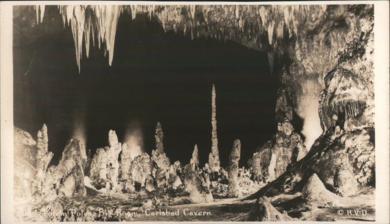 Totem Poles, Big Room, Carlsbad Cavern New Mexico R.V.D.