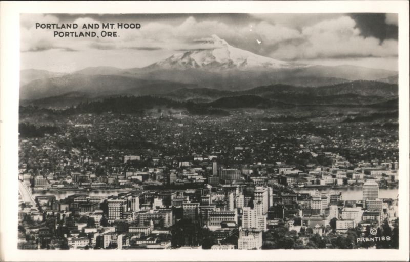 Portland Cityscape and Mt. Hood View Oregon Prentiss
