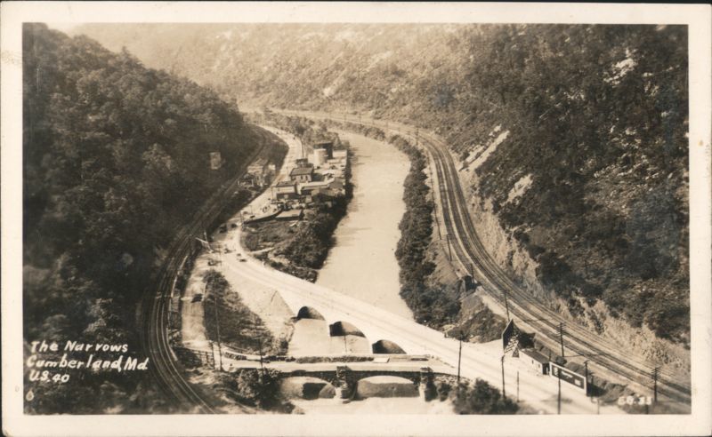 The Narrows, Cumberland, MD - US 40 & Stone Arch Bridge Maryland