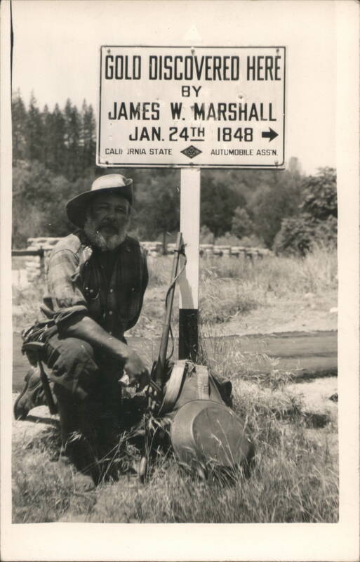 Gold Discovery Site Sign James Marshall Prospector Coloma California