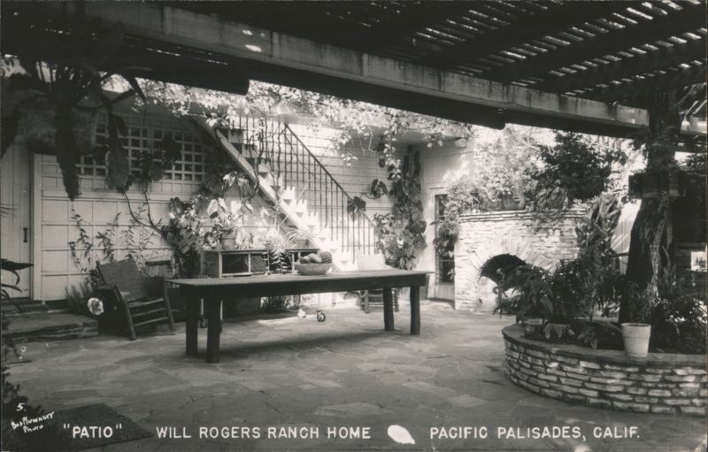 Patio at Will Rogers Ranch Home, Pacific Palisades California