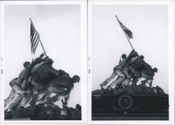 Two Snapshots: 1967 US Marine Corps War Memorial Iwo Jima Statue Original Photograph