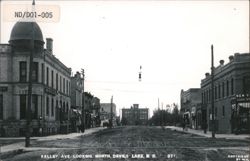 Kelley Ave Looking North, First National Bank Street Scene Postcard