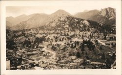 Panoramic View of Downtown and Mountains, Estes Park Postcard
