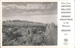 Graham Mountains from Safford Willcox Highway, Arizona Postcard