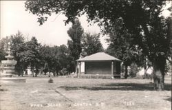 Park Scene with Fountain and Bandstand Postcard