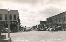 Main Street Downtown View, Canton, South Dakota Postcard