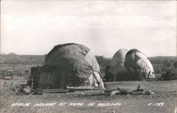 Apache Indians At Home, Wickiup Dwellings, Arizona Postcard