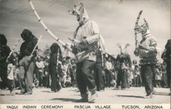 Yaqui Indian Ceremony Dancers Pascua Village Tucson Postcard