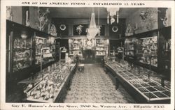 Guy E. Hanson's Jewelry Store Interior Los Angeles Postcard