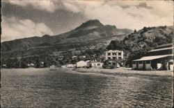 Saint-Pierre Waterfront and Mount Pelée Postcard