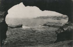 Biarritz Lighthouse View from Theater Loge Rock Formation Postcard